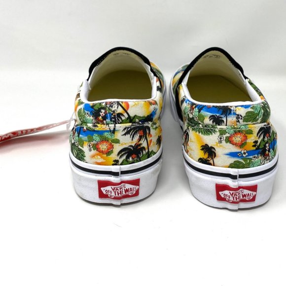 VANS Womens Size VN0A5AO86WC Classic Slip On Aloha Multicolor Canvas Low Sneaker - Picture 6 of 10